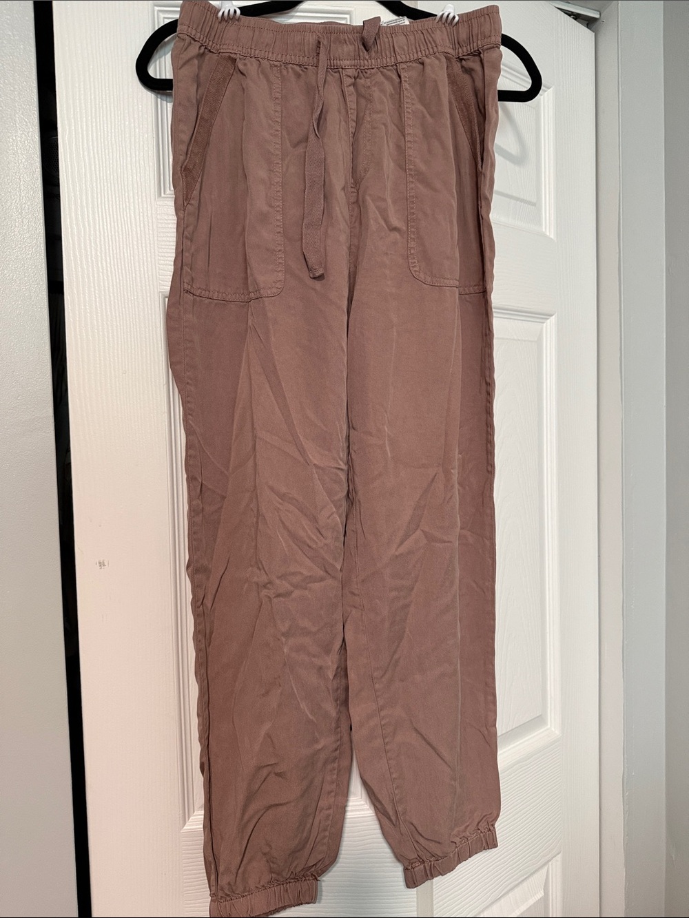 Relaxed Drawstring Cargo Jogger Pants - Brown